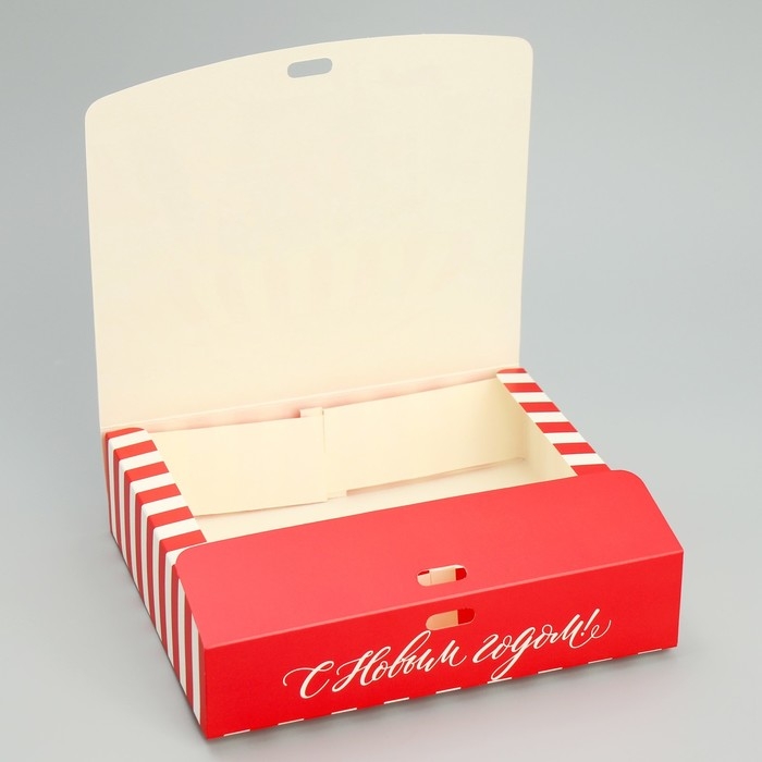 Коробка подарочная новогодняя складная «Новогодние истории», 20 х 18 х 5 см, БЕЗ ЛЕНТЫ, Новый год Коробка подарочная новогодняя складная «Новогодние истории», 20 х 18 х 5 см, БЕЗ ЛЕНТЫ, Новый год