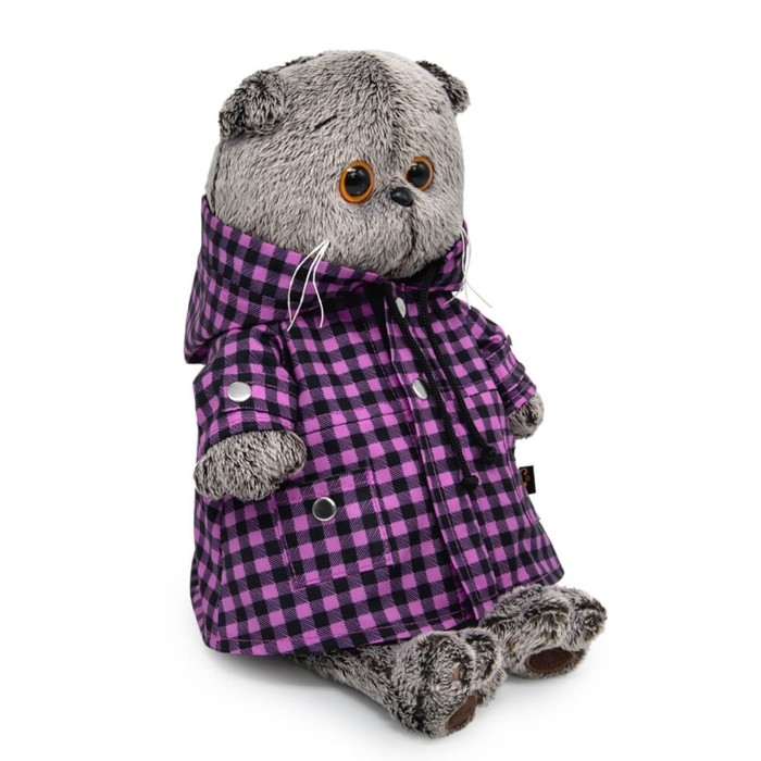 Мягкая игрушка «Кот Басик», в клетчатом плаще, 19 см Мягкая игрушка «Кот Басик», в клетчатом плаще, 19 см