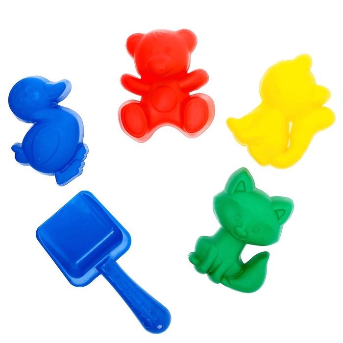 Набор для игры в песке №103: 4 формочки, совок с короной, МИКС Набор для игры в песке №103: 4 формочки, совок с короной, МИКС