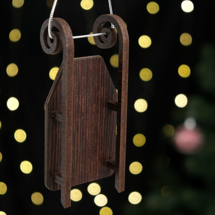 Елочное украшение Елочное украшение "Саночки №8", 12,5 х 6 см