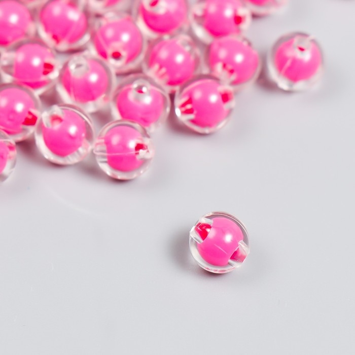 Бусины пластик Бусины пластик "Ярко-розовые" глянец набор 20 гр d=0,8 см