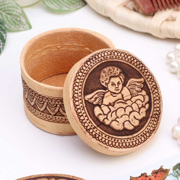 Шкатулка малая  Шкатулка малая "Ангелочек", d=6.5 см, h= 4 см