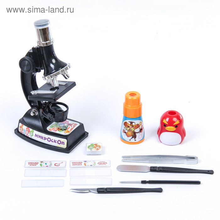 Микроскоп+мини-телескоп и калейдоскоп ФИКСИКИ с набором для исследований Микроскоп+мини-телескоп и калейдоскоп ФИКСИКИ с набором для исследований