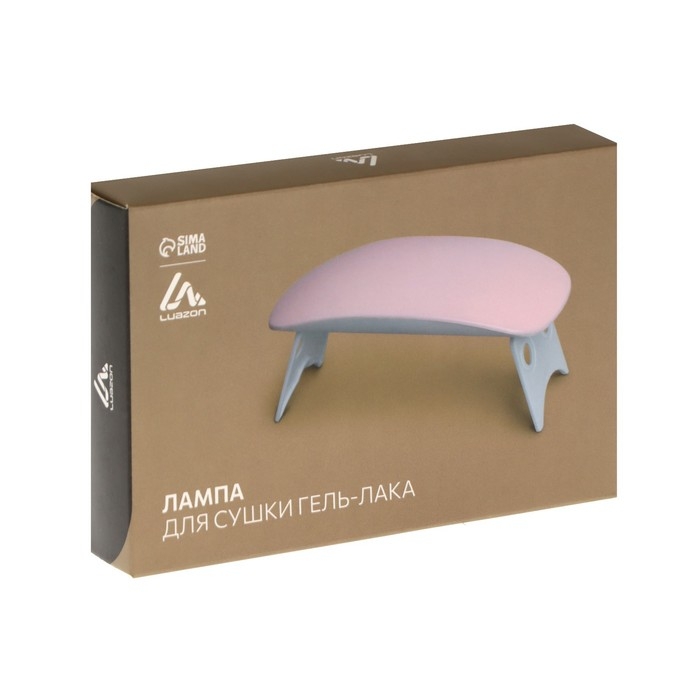 Лампа для гель лака Luazon LUF-22, LED, 6 Вт, 6 диодов, таймер 45/60 с, USB, розовая Лампа для гель лака Luazon LUF-22, LED, 6 Вт, 6 диодов, таймер 45/60 с, USB, розовая