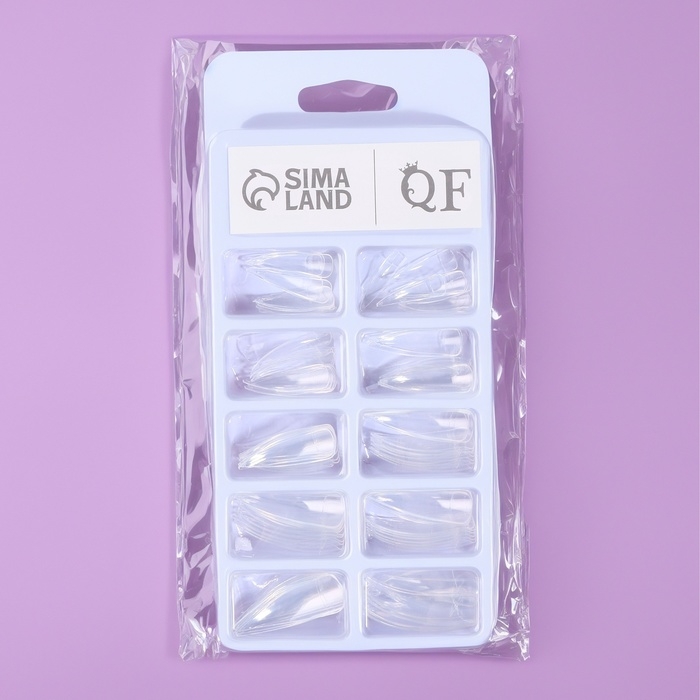 Типсы для наращивания ногтей, 100 шт, форма миндаль, короткая контактная зона, цвет прозрачный