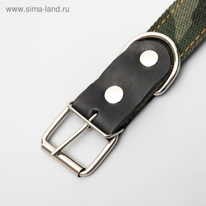 Ошейник брезентовый двухслойный  Ошейник брезентовый двухслойный "Камуфляж", 72 х 3,5 см, ОШ 45-60 см