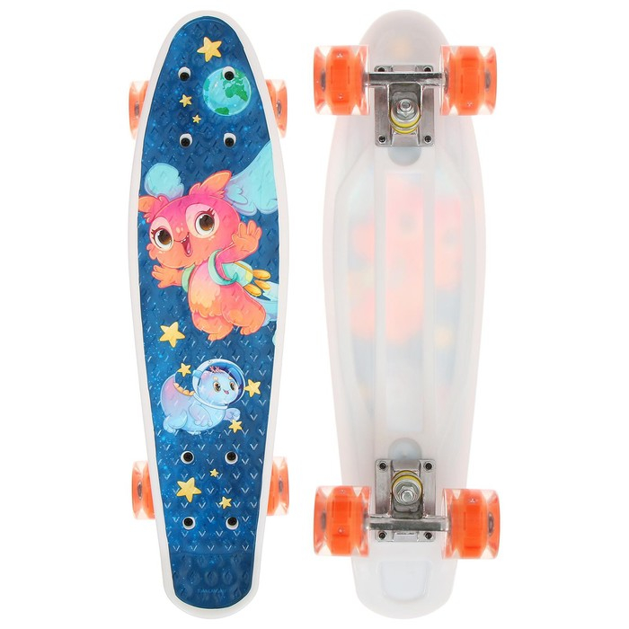 Пенниборд ONLITOP, 55х14 см, колёса световые PU 60х45 мм, ABEC 7, алюминиевая рама Пенниборд ONLITOP, 55х14 см, колёса световые PU 60х45 мм, ABEC 7, алюминиевая рама