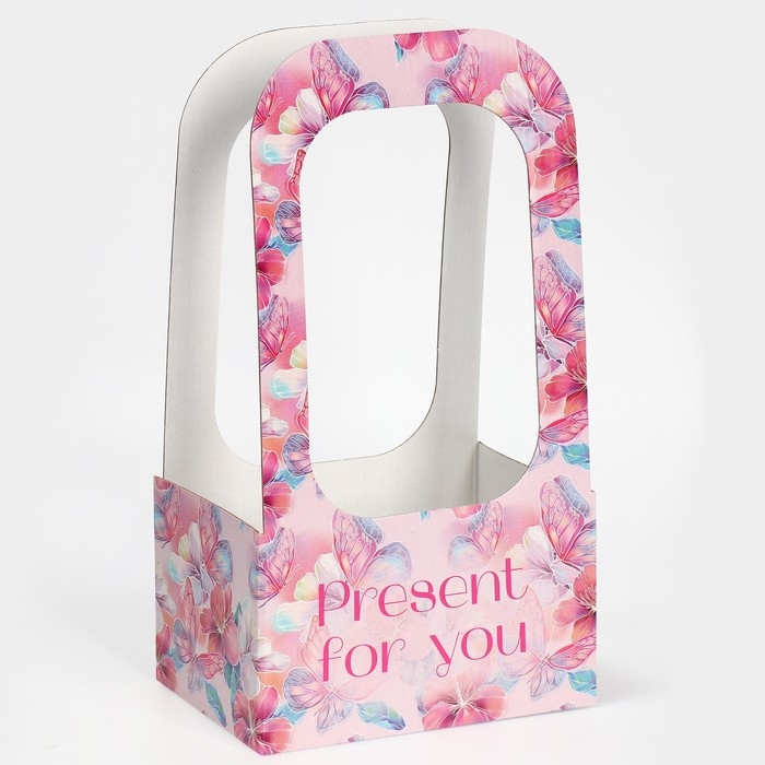 Коробка-переноска для цветов «Для тебя», 17 × 12 × 32 см Коробка-переноска для цветов «Для тебя», 17 × 12 × 32 см