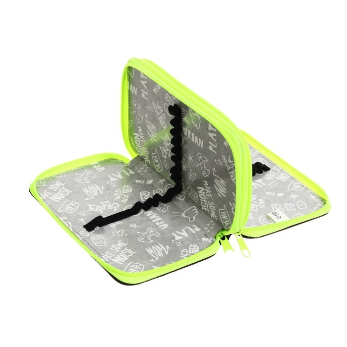 Пенал 2 секции 110*190 ткань ПКТ 11-42 Пенал 2 секции 110*190 ткань ПКТ 11-42 "Чёрный-ярко-салатовый" 56331