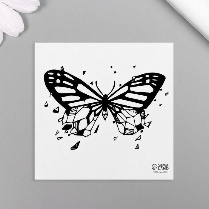 Татуировка на тело чёрная Татуировка на тело чёрная "Бабочки" набор 5 шт 6х6 см