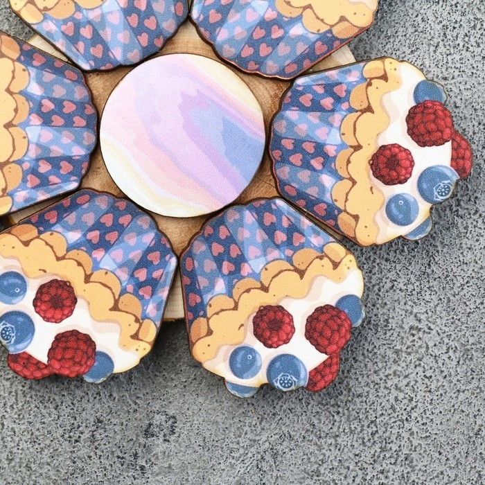 Подставка под горячее «Кекс», 12 см, можжевельник Подставка под горячее «Кекс», 12 см, можжевельник