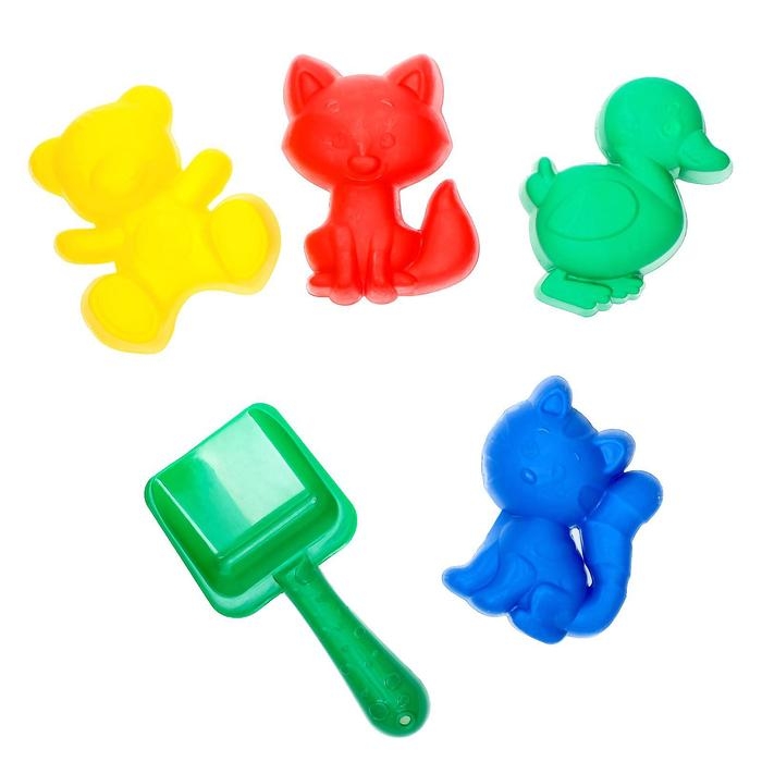 Набор для игры в песке №103: 4 формочки, совок с короной, МИКС Набор для игры в песке №103: 4 формочки, совок с короной, МИКС