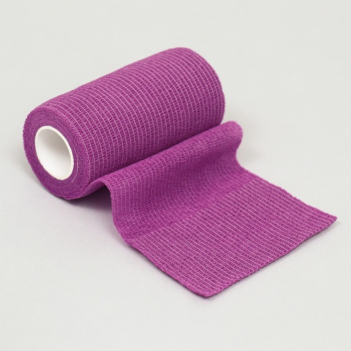 Бинт самофиксирующийся, 10 см, макс. растяжимость 4,5 м, фиолетовый Бинт самофиксирующийся, 10 см, макс. растяжимость 4,5 м, фиолетовый