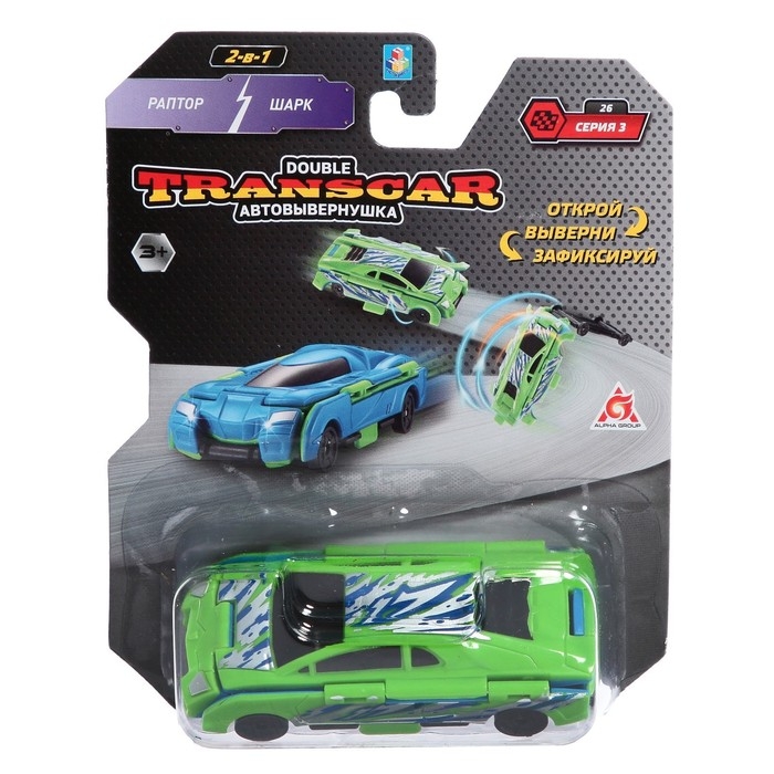 Автовывернушка Transcar Double «Раптор - Шарк», 2в1, 8 см Автовывернушка Transcar Double «Раптор - Шарк», 2в1, 8 см