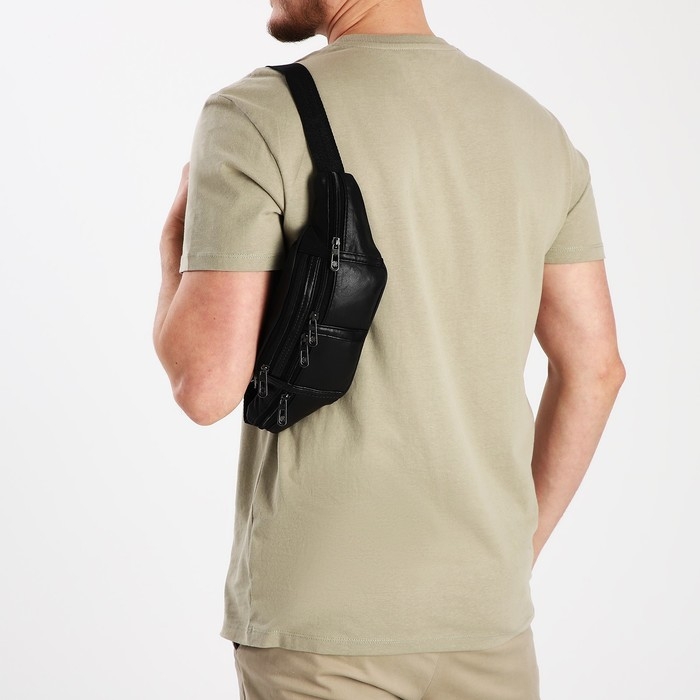 Поясная сумка на молнии, цвет чёрный Поясная сумка на молнии, цвет чёрный