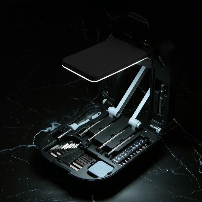 Набор инструментов ТУНДРА, подарочный пластиковый кейс "Лампа", 30 предметов