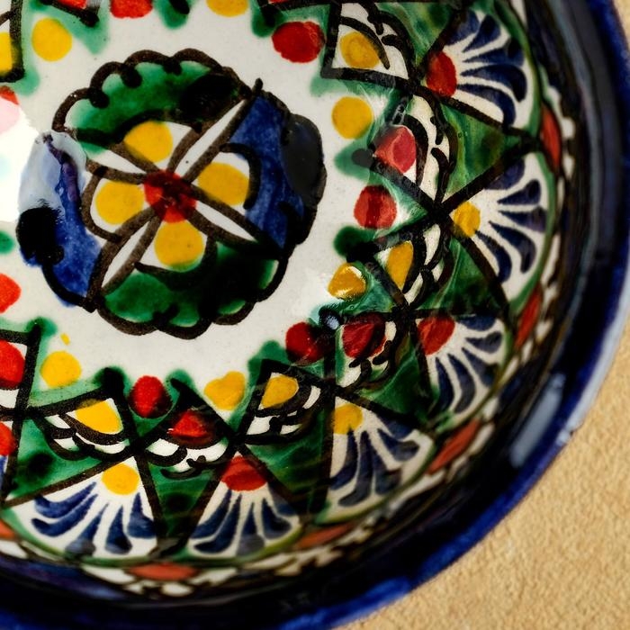 Пиала Риштанская керамика  Пиала Риштанская керамика "Узоры",  9,5 см микс