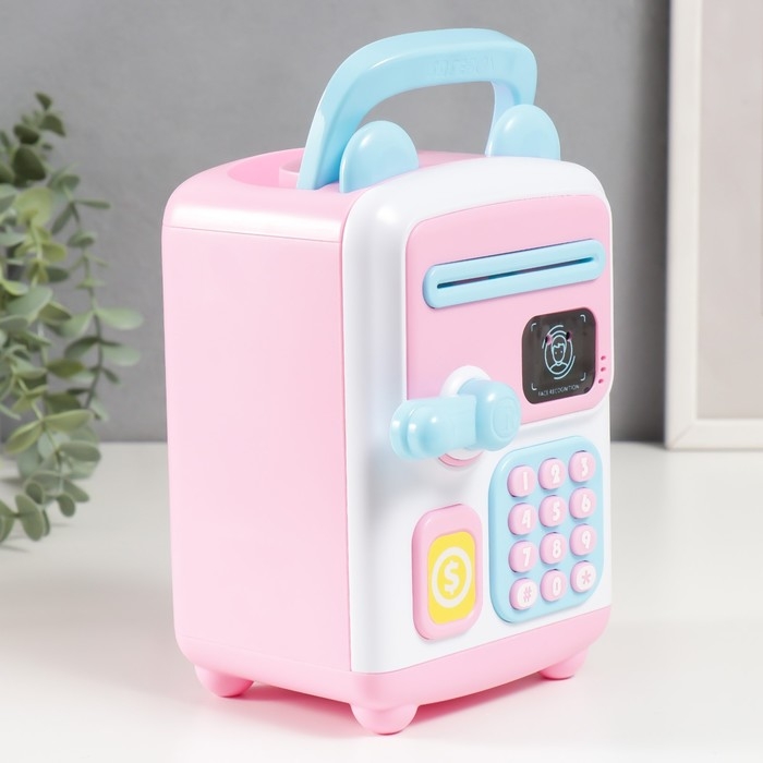 Копилка пластик "Сейф с ушками" кодовый замок, звук АА МИКС 19,5х14х26 см