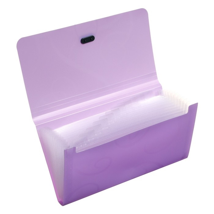 Папка на резинке А65, 12 отделений, узоры, фиолетовая пастель Папка на резинке А65, 12 отделений, узоры, фиолетовая пастель