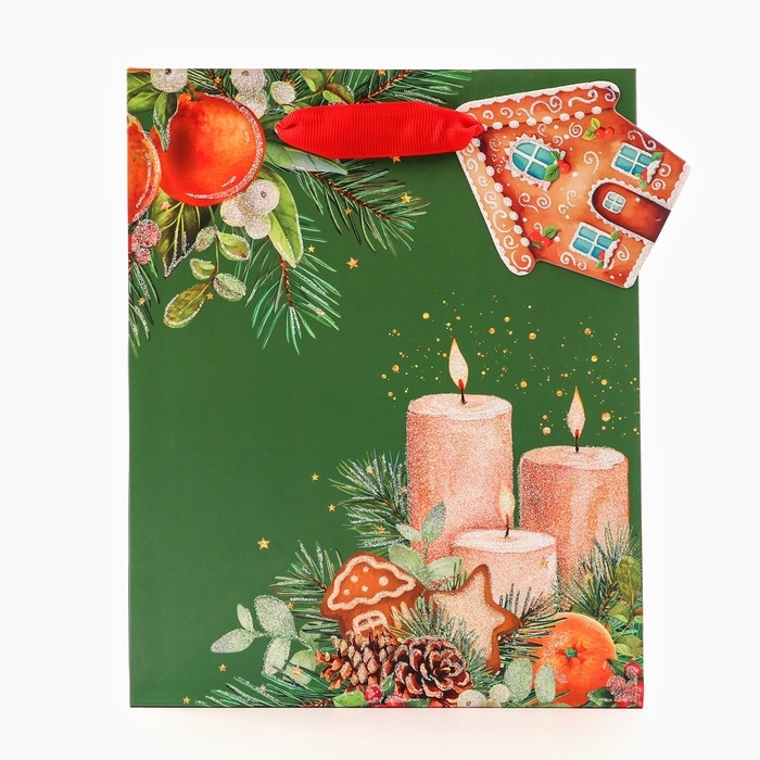 Новый год. Пакет подарочный  Новый год. Пакет подарочный "Уют", люкс, 18 х 22,3 х 10 см.