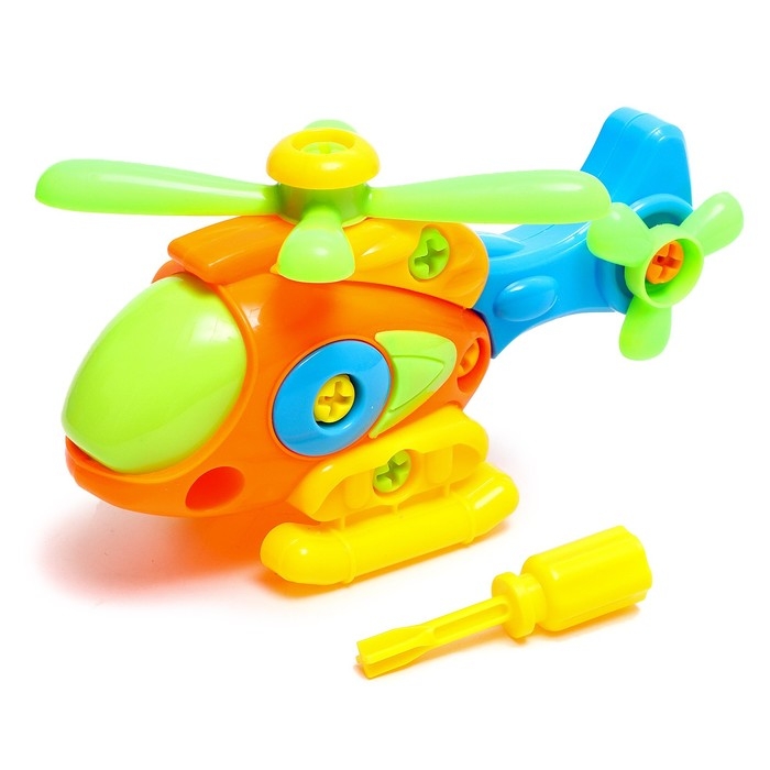 Конструктор винтовой «Вертолёт», с отвёрткой, 18 деталей, МИКС