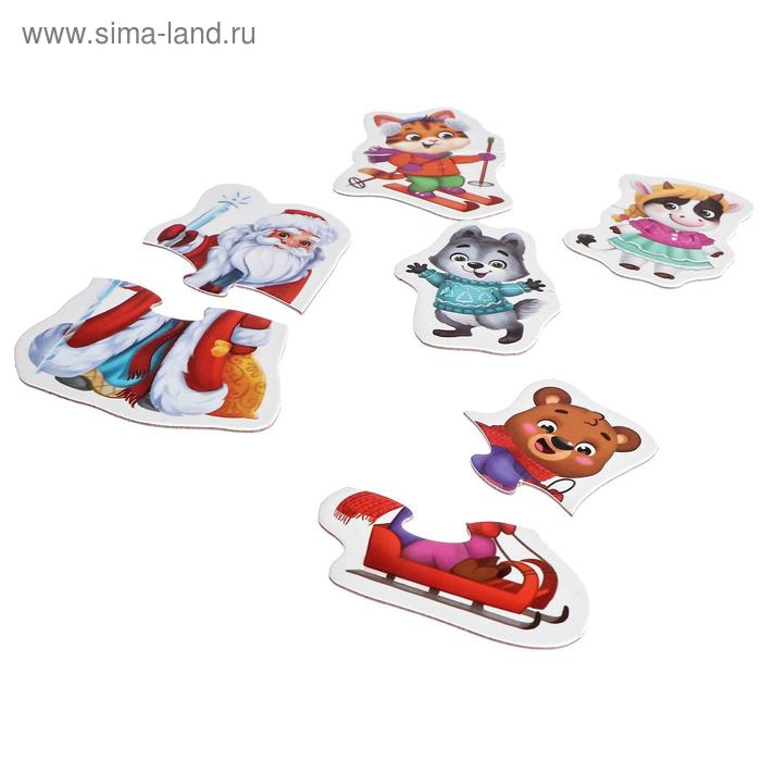 Макси-пазлы в металлической коробке «Весёлый Новый год», 46 деталей Макси-пазлы в металлической коробке «Весёлый Новый год», 46 деталей