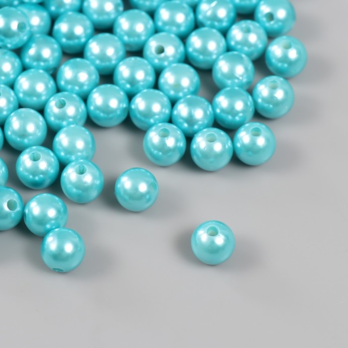 Набор бусин Набор бусин "Жемчуг" d 10 мм, 250 гр, бирюзовый