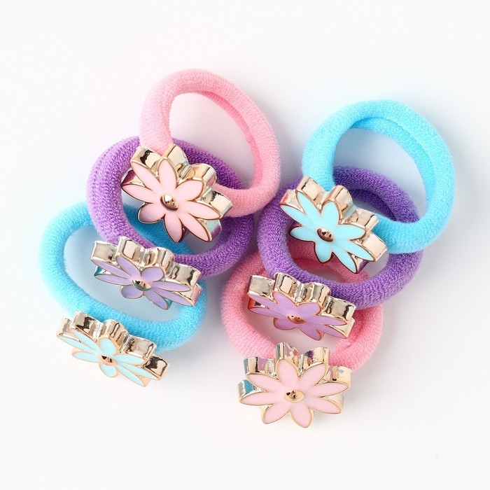 Резинки для волос «Самой нежной» 6 шт, 3.5 х 3.5 х 1 см Резинки для волос «Самой нежной» 6 шт, 3.5 х 3.5 х 1 см