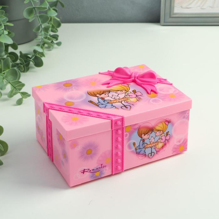 Шкатулка музыкальная Шкатулка музыкальная "Подарок с бантом" 15,5х8х11 см