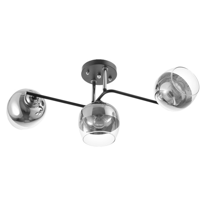 Люстра Люстра "Джина" 3хЕ27 40Вт чёрно-хромовый 55х42х27 см BayerLux