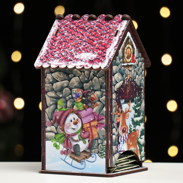 Чайный домик/ копилка, каменная кладка, 16,5х10х9,1 см Чайный домик/ копилка, каменная кладка, 16,5х10х9,1 см