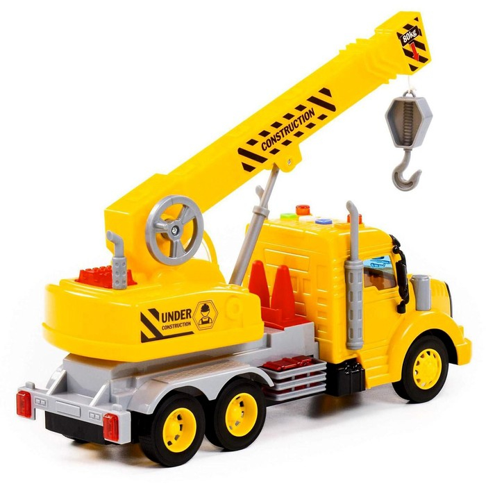 Кран «Профи», инерционный, световые и звуковые эффекты, цвет жёлтый Кран «Профи», инерционный, световые и звуковые эффекты, цвет жёлтый