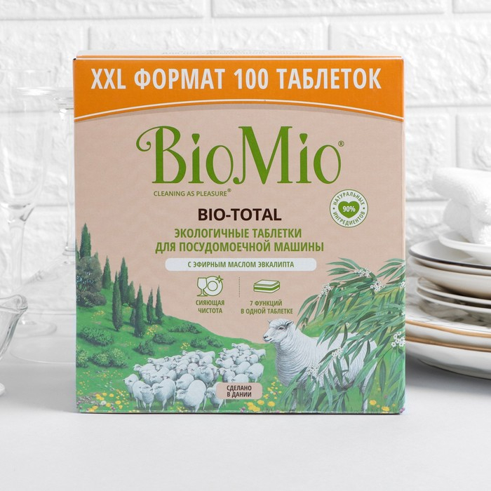 Таблетки для посудомоечных машин BioMio BIO-TOTAL с маслом эвкалипта 100 шт Таблетки для посудомоечных машин BioMio BIO-TOTAL с маслом эвкалипта 100 шт