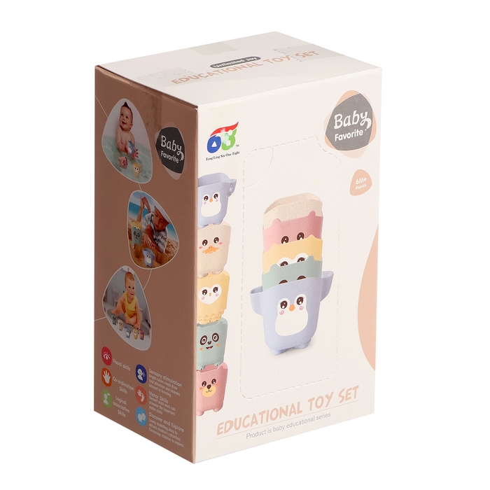 Набор стаканчиков для ванны «Зверята», 5 предметов Набор стаканчиков для ванны «Зверята», 5 предметов