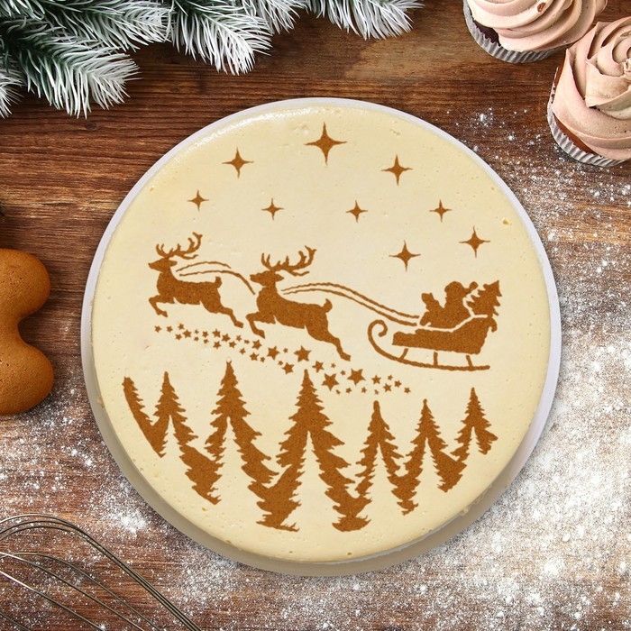 Новый год. Набор круглых трафаретов «Новогодний», 22.4 х 19 см, 6 шт Новый год. Набор круглых трафаретов «Новогодний», 22.4 х 19 см, 6 шт