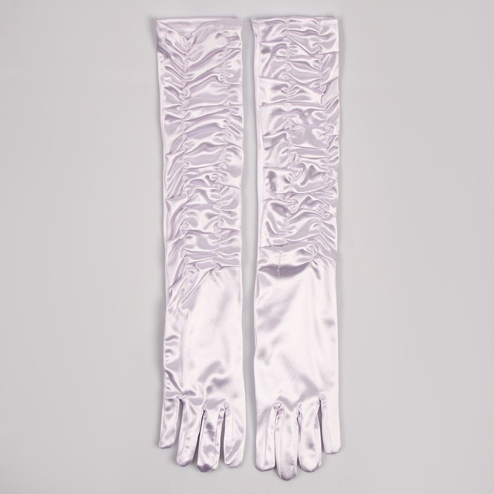 Перчатки женские со сборкой, цвет белый, длинные Перчатки женские со сборкой, цвет белый, длинные