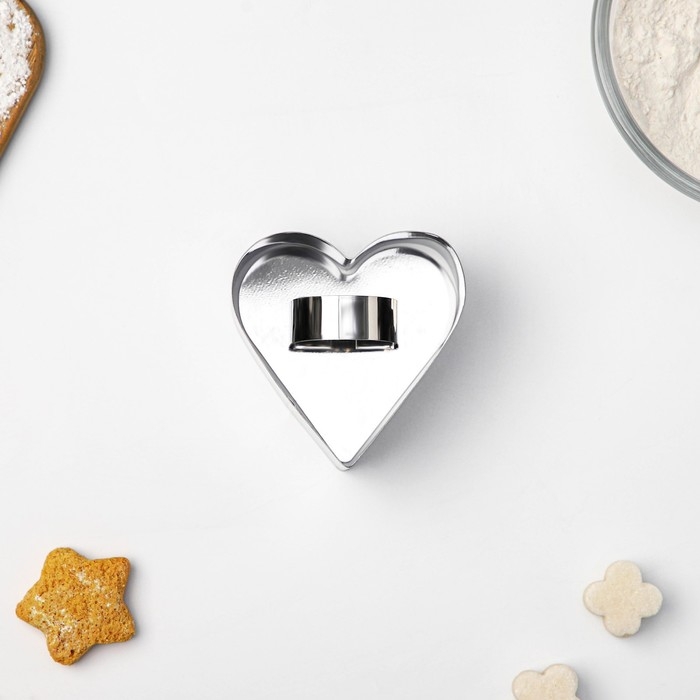 Форма для выкладки Доляна «Сердце», 8×8×4 см, с прессом, толщина 4 мм Форма для выкладки Доляна «Сердце», 8×8×4 см, с прессом, толщина 4 мм