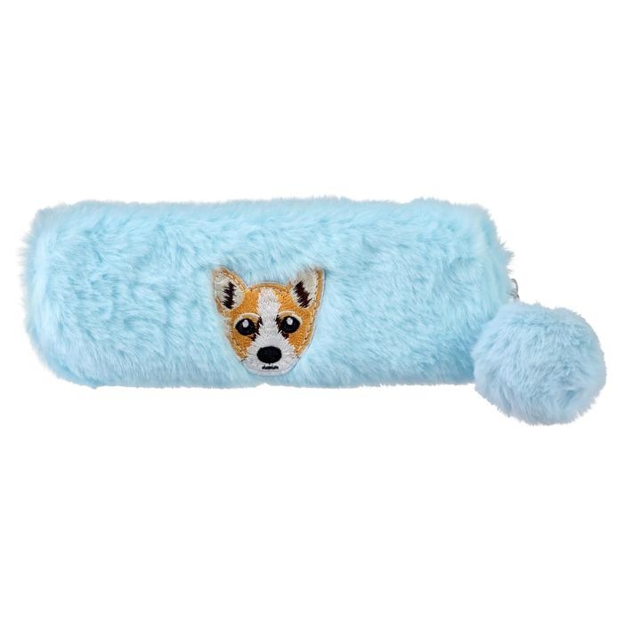 Пенал школьный на молнии Пенал школьный на молнии "Мордочка", (с бомбошкой, меховой), МИКС