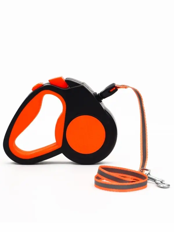 Рулетка &laquo;Пижон&raquo;, 3 м, до 15 кг, трос, светоотражающая, прорезиненная ручка, оранжевая