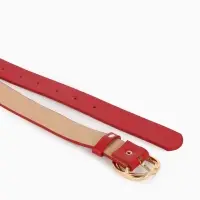 Ремень жен 05-01-01-01, Июнь2510, 2,9*0,3*110 см, без винта, пряж золото, 1 прокол, красный   109031