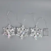 Гирлянда &laquo;Нить-грозди&raquo; 120 см, прозрачная нить, &laquo;Снежинки&raquo;, 30 LED, 4.5В, от батареек AAх3, свечение тёплое белое