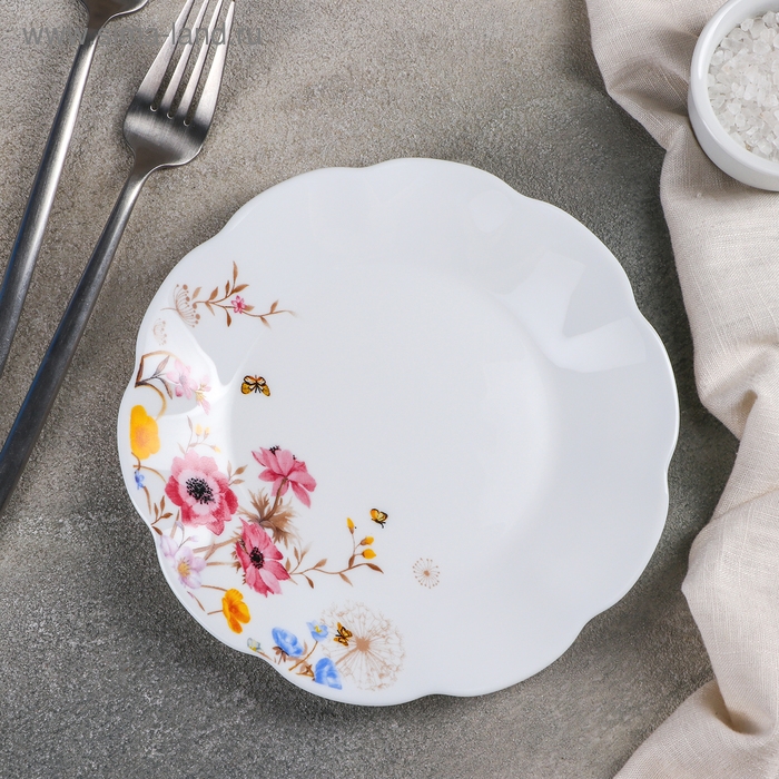 Тарелка десертная Доляна «Летняя романтика», d=17,5 см, стеклокерамика Тарелка десертная Доляна «Летняя романтика», d=17,5 см, стеклокерамика