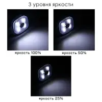 Фонарь - шапка аккумуляторный, 200 мАч, 4 LED, 3 режима, USB, белый