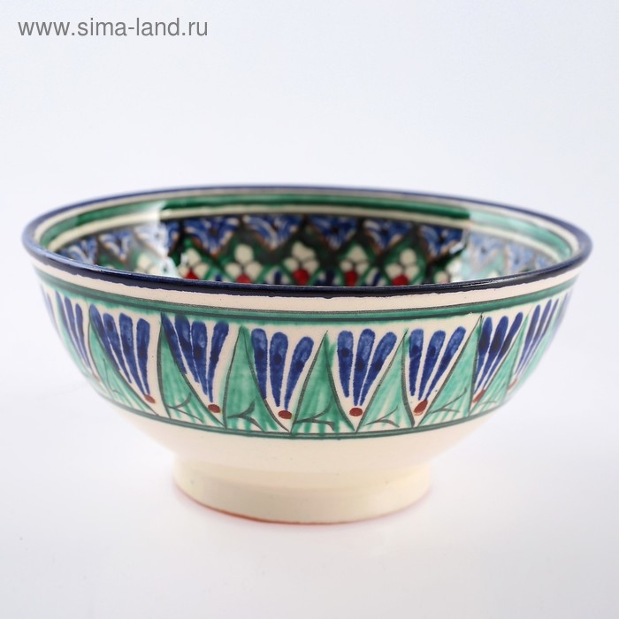 Коса Риштанская Керамика  Коса Риштанская Керамика "Цветы" 15 см, малая, синяя