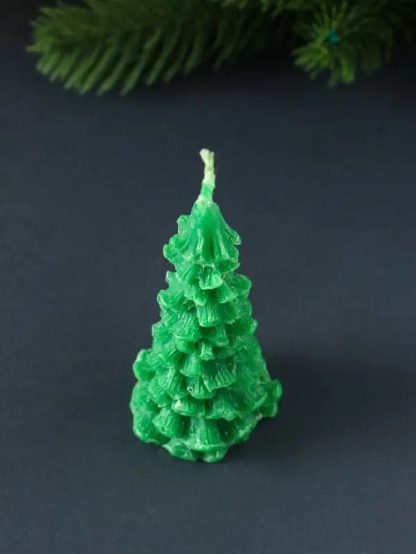 Свеча "Ель" малая 80х40 мм, зеленая