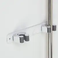 Держатель для швабр Доляна, 2 отделения, с крючком 22&times;3&times;4.5 см, белый