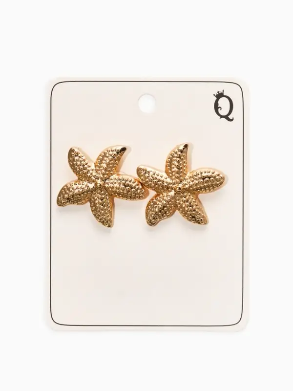 Серьги металл Серьги металл "Морская звезда", цвет золото