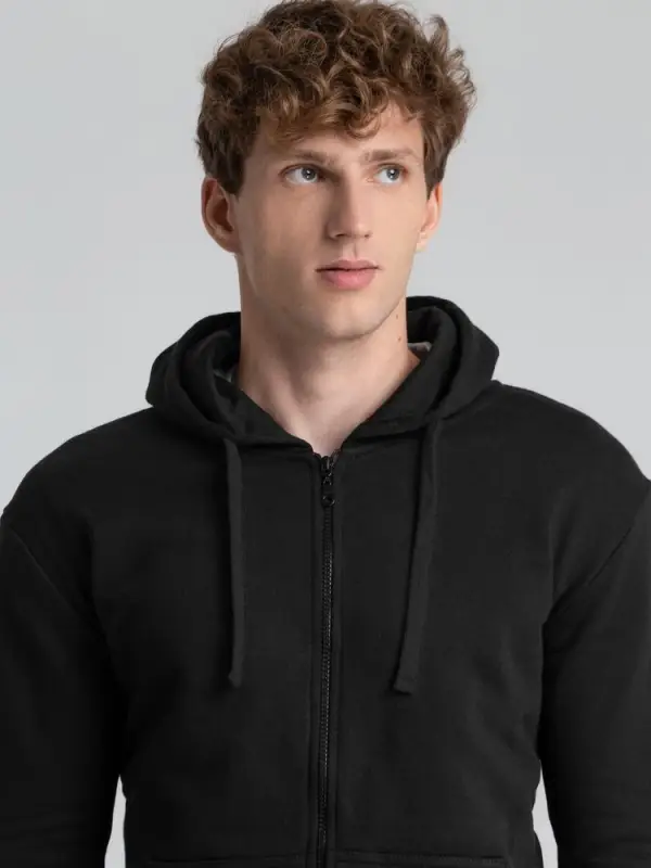 Толстовка на молнии с капюшоном Siverga Heavy 2.0, черная, размер S