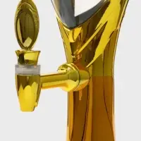 Башня пивная &laquo;Шар&raquo;, колба 3 л, ёмкость для льда, подсветка, пластик, золотистая