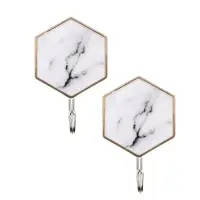 Крючки самоклеящиеся тм VETTA Белый мрамор, пластик, металл, 2 шт